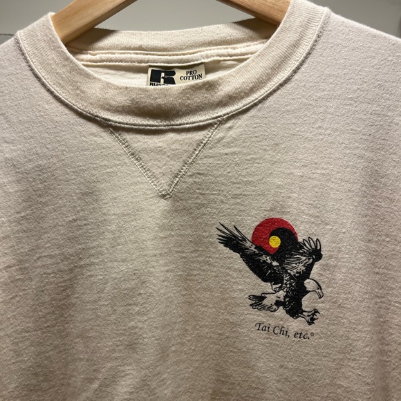 RUSSELL pro sport ‘Tai Chi Etc’ vintage tee; 💯 thick combed cotton, made in USA - Picture 10 of 10